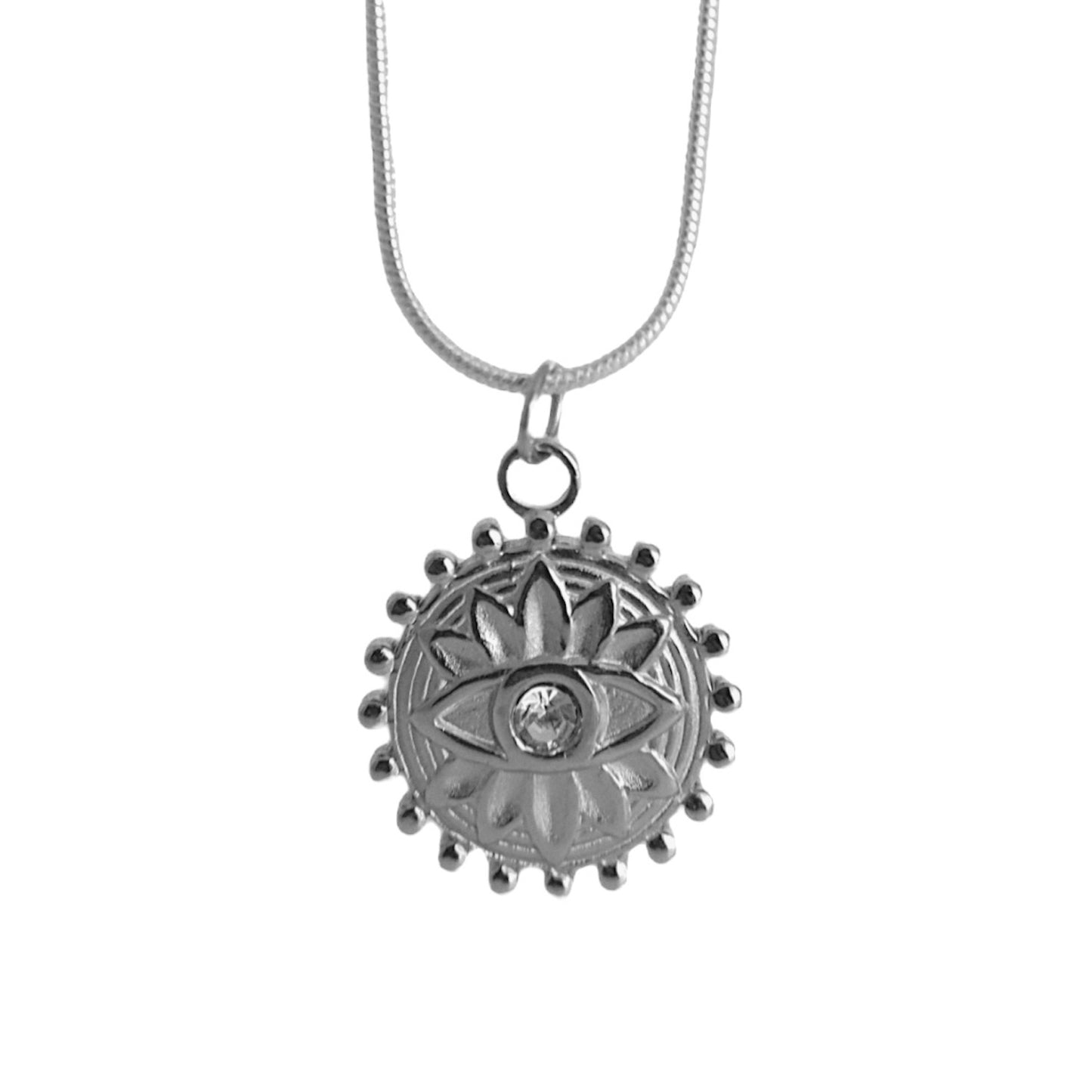 NAZAR Evil Eye Charm Necklace Silver