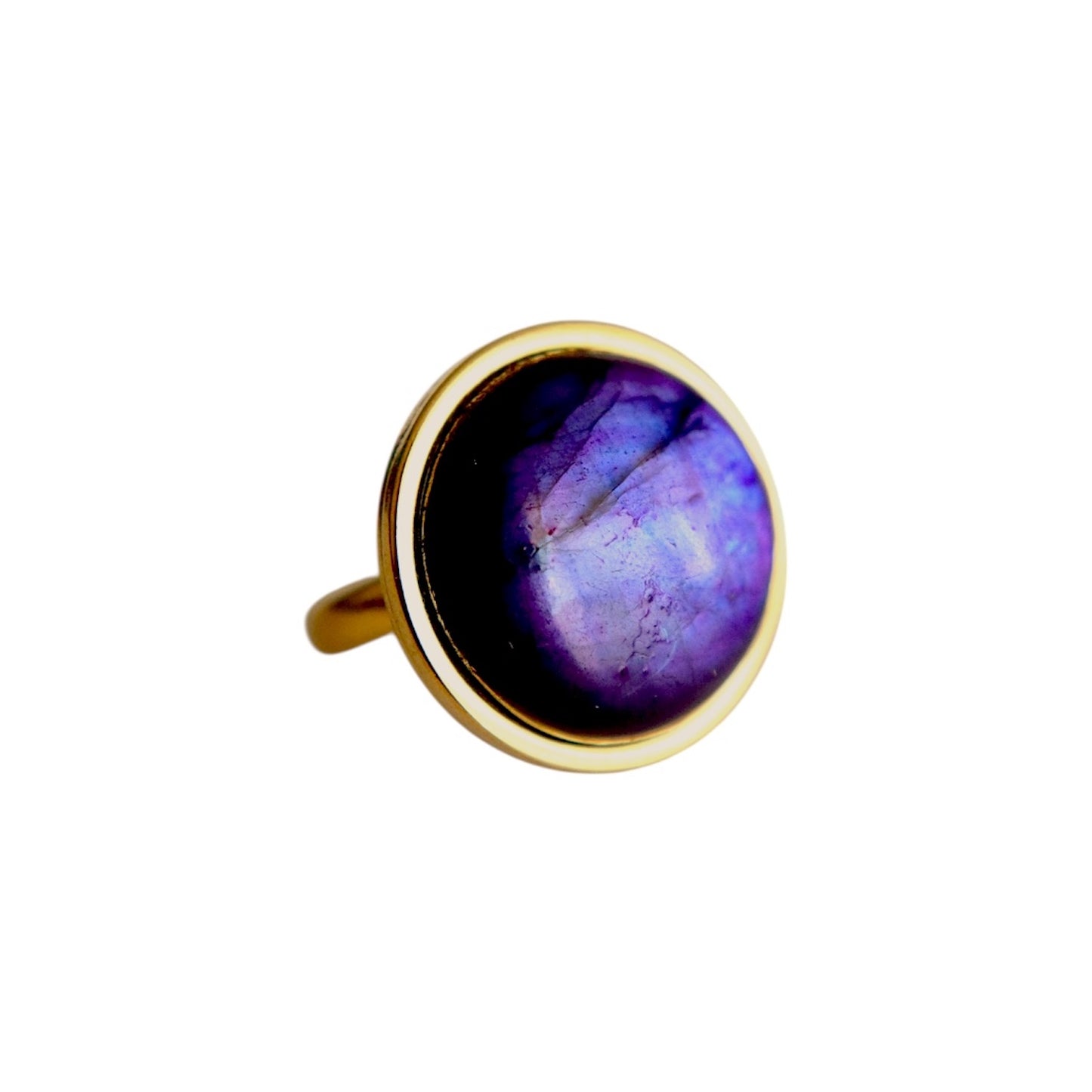 AYA Purple Labradorite Statement Ring Gold