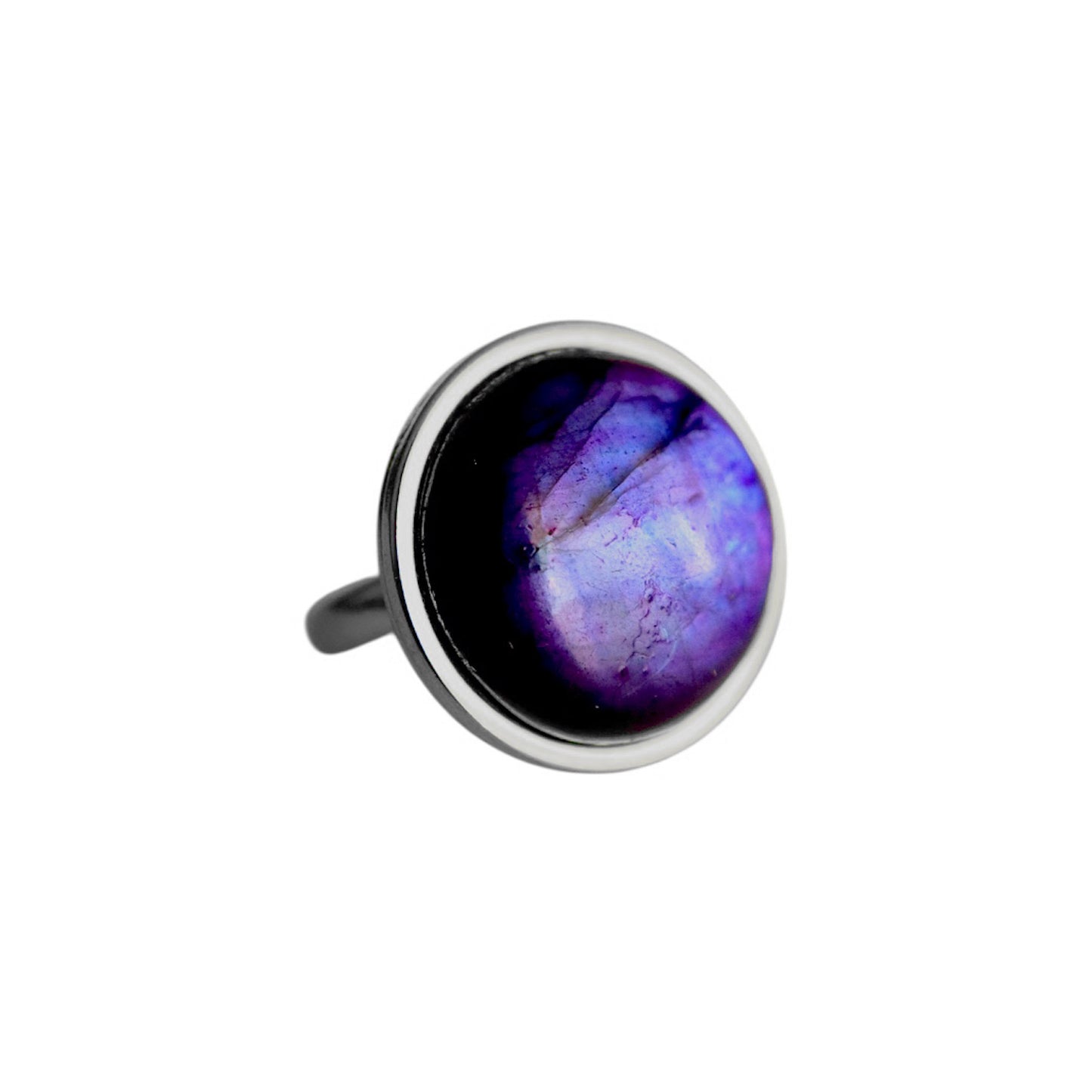 AYA Purple Labradorite Statement Ring Silver