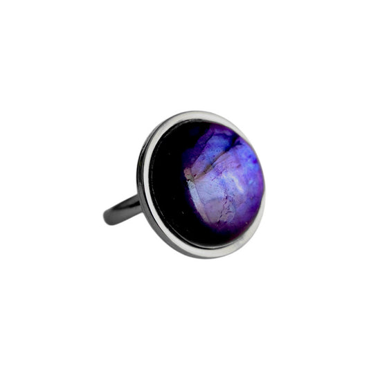AYA Purple Labradorite Statement Ring Silver