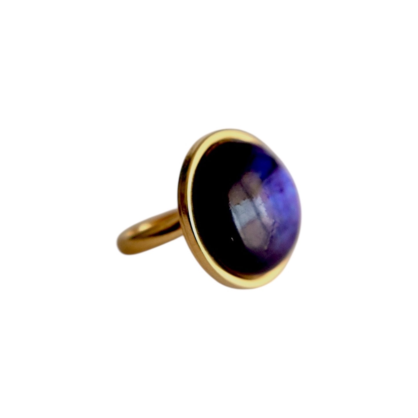 AYA Purple Labradorite Statement Ring Gold