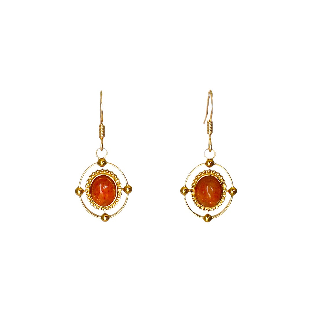 SUNGLOW Sunstone Earrings Gold