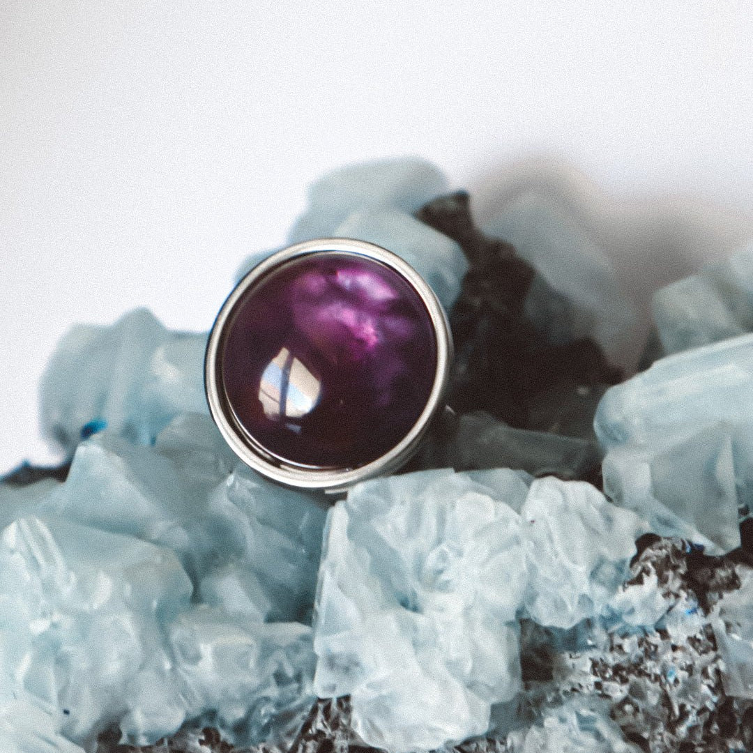AYA Amethyst Statement Ring Silver - s o l i s t i a l