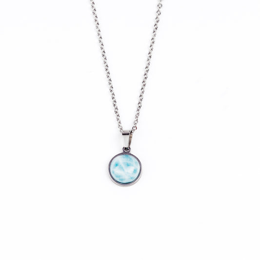 DAYA Blue Larimar Pendant Necklace Silver