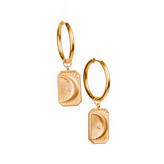 LUNEIA Charm Small Hoop Earrings Gold