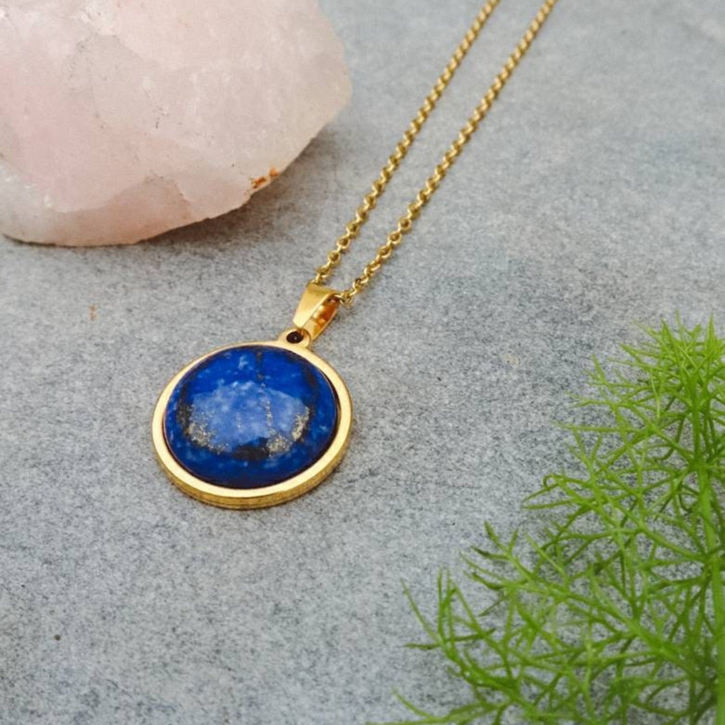 SAYA Lapis Lazuli Pendant Necklace Silver
