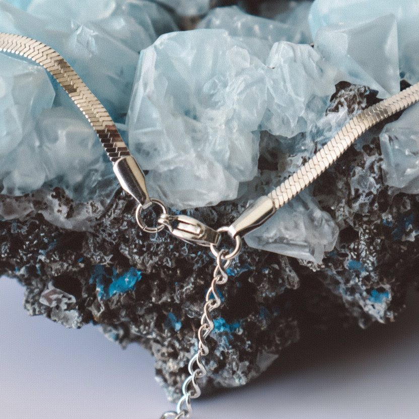 Snake Chain Minimalist Necklace Silver