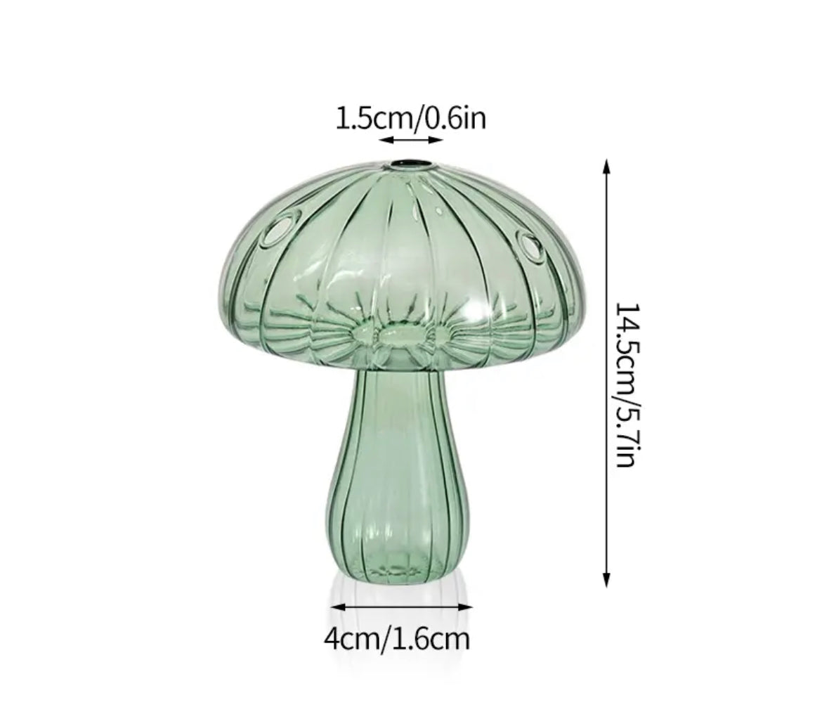 Vase en verre à décor de champignons