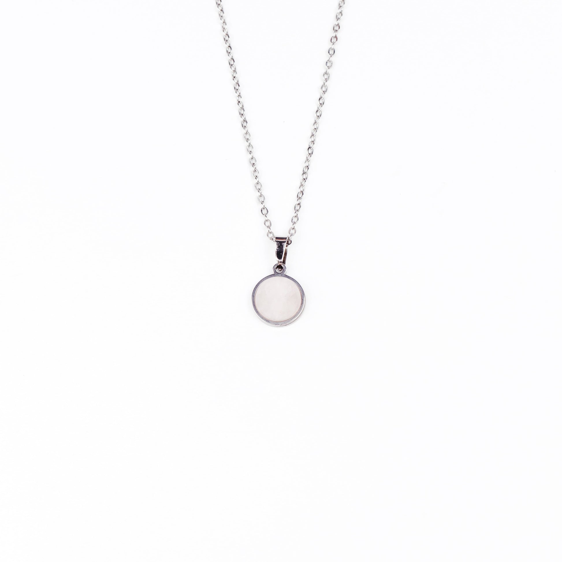 DAYA Rainbow Moonstone Pendant Necklace Silver