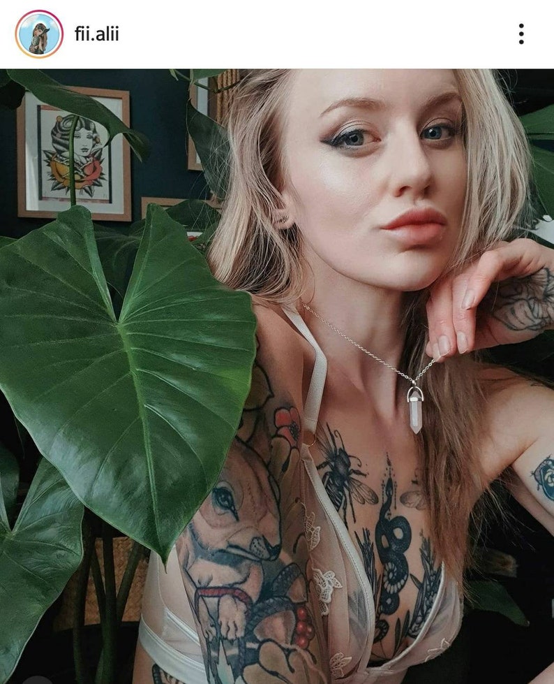 Crystal Point Silver O Ring Black Choker Necklace