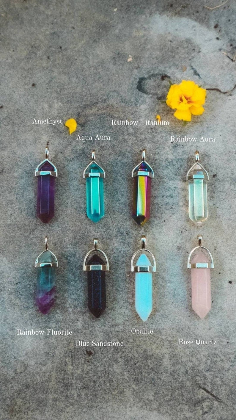 Crystal Point Silver O Ring Black Choker Necklace