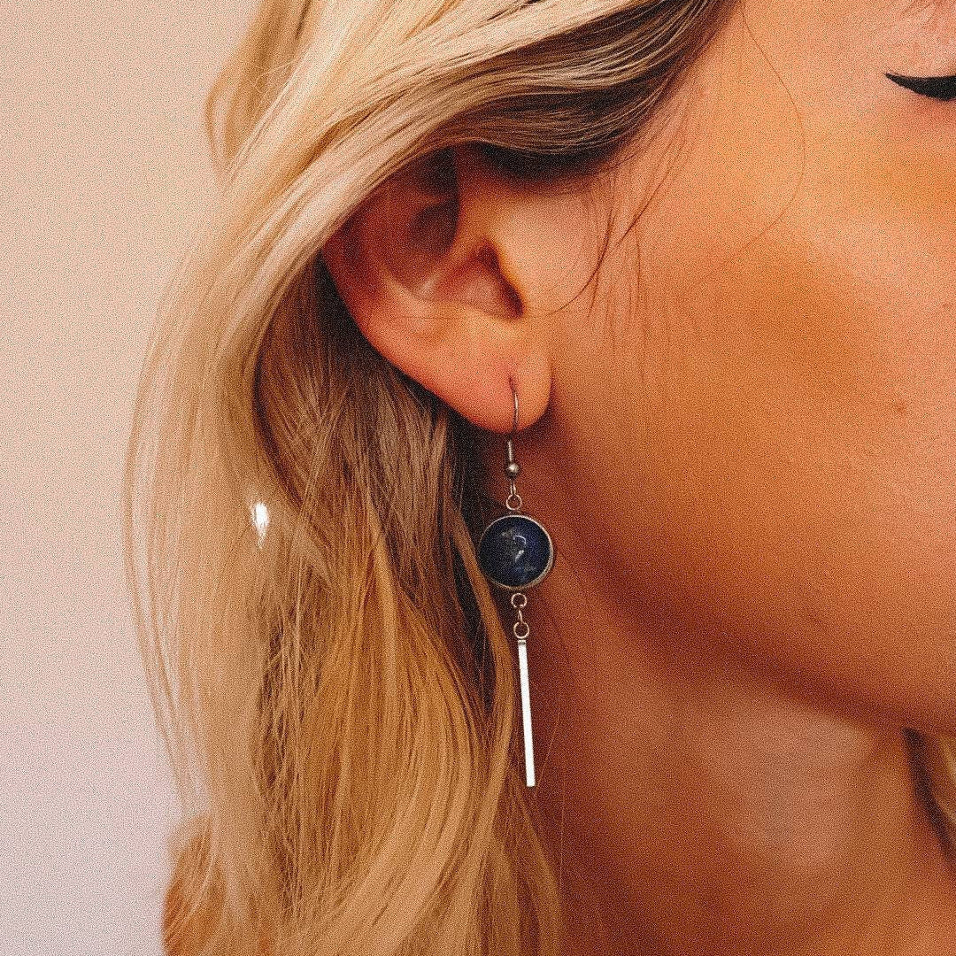 KALA Boucles d'oreilles Lapis Lazuli Argent