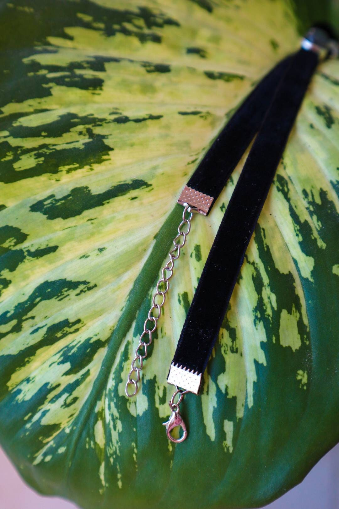 Collier Ras Du Cou En Pierres Précieuses - Noir/Argent