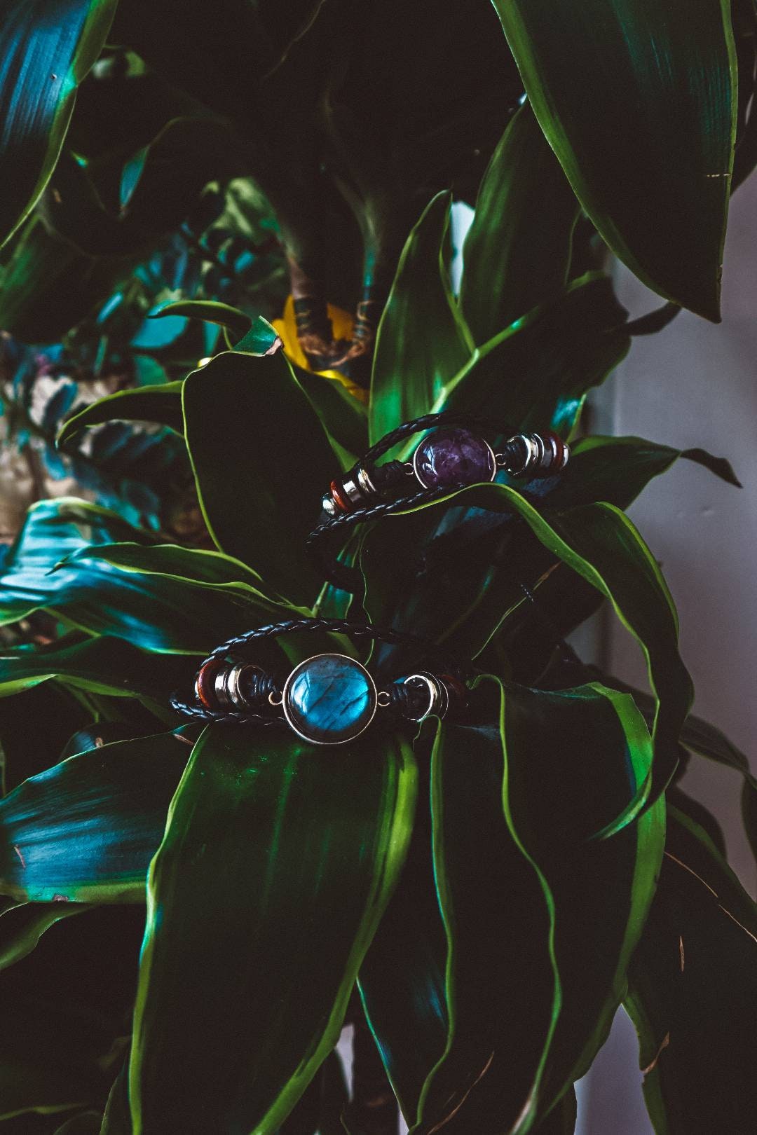 Blue Labradorite Beaded Stack Bracelet