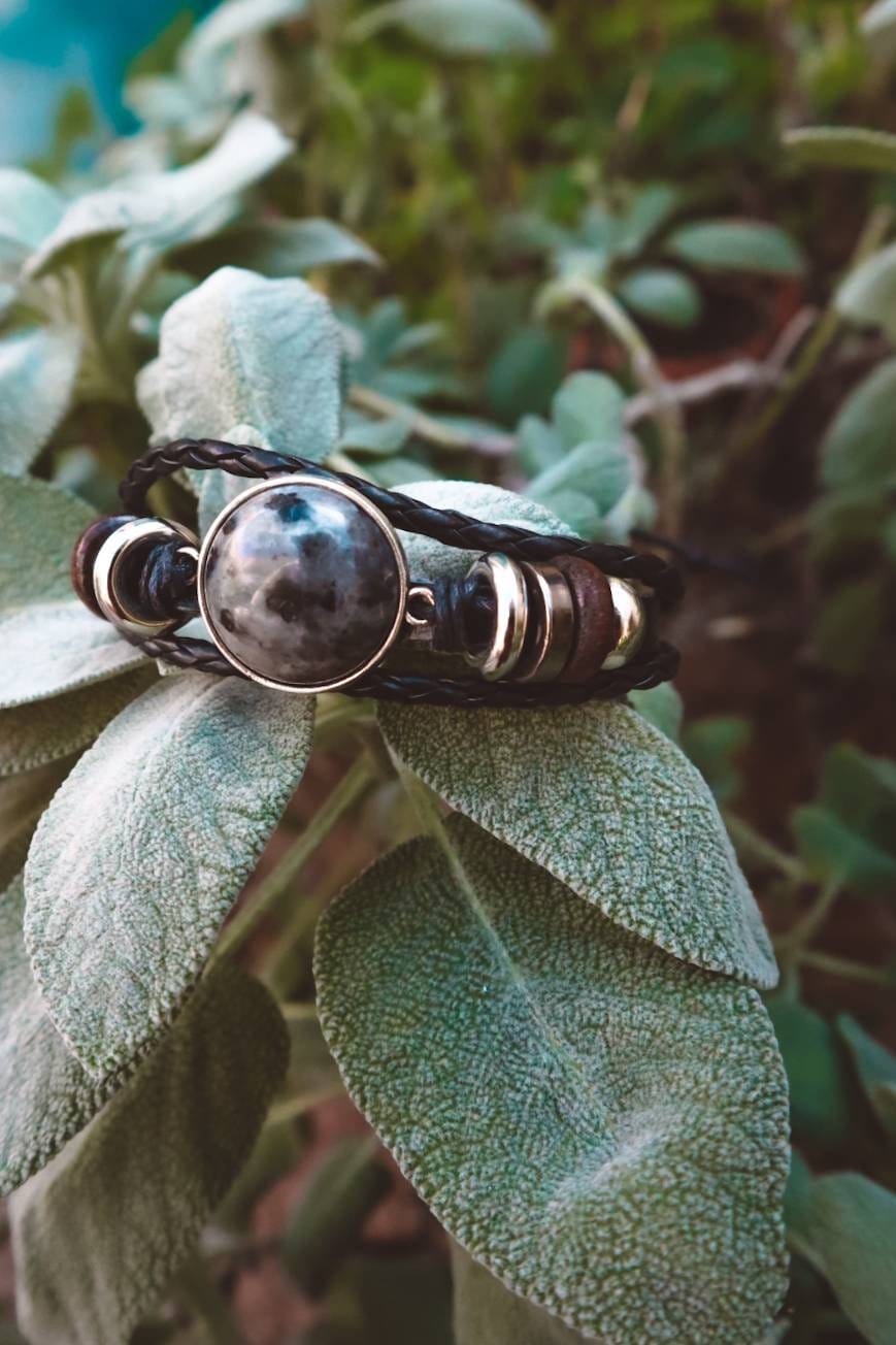 larvikite bracelet, mens bracelet, beaded bracelet, bracelet stack, gemstone bracelet
