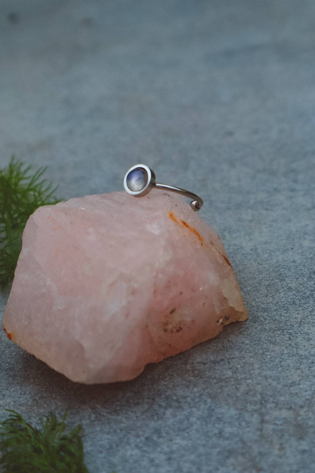 ODESSA Moonstone Minimal Ring Silver