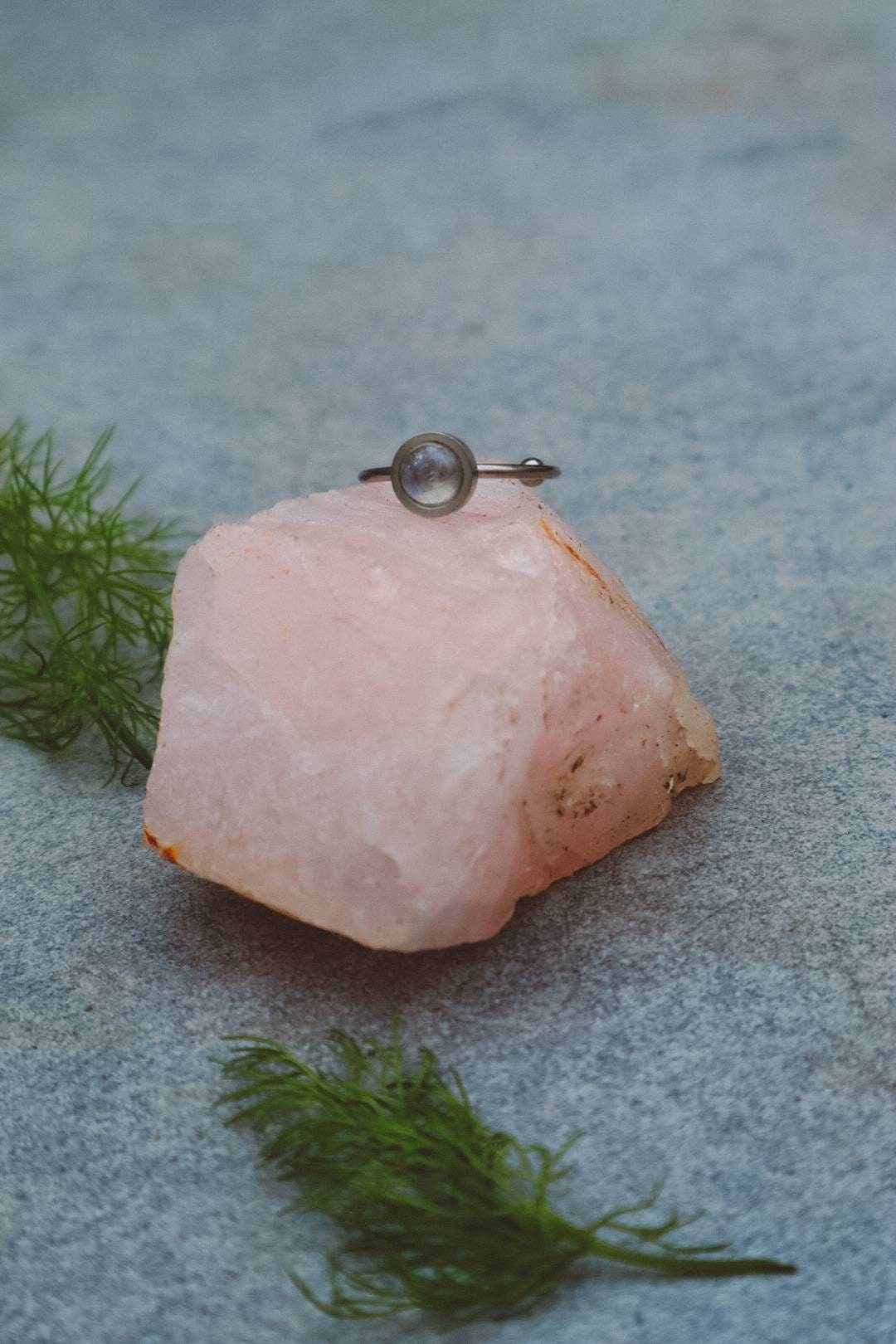 ODESSA Moonstone Minimal Ring Silver