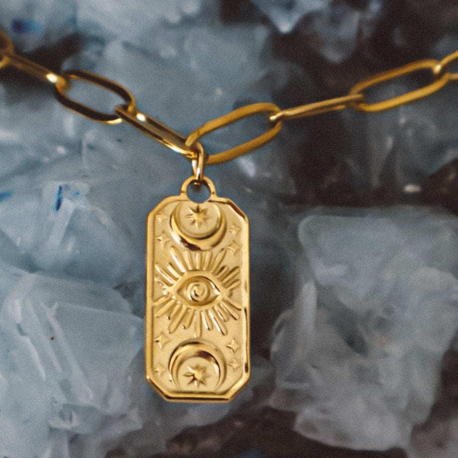LUNAR GAZE Paperclip Chain Choker Gold