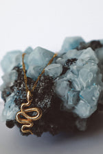Load image into Gallery viewer, SERPENT Snake Pendant Necklace Gold
