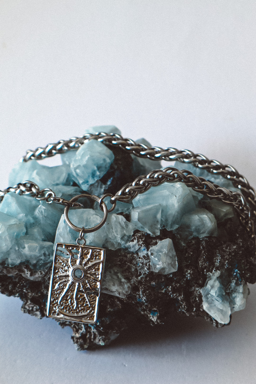 sun charm, keel chain, submissive day collar, day collar sub, discreet day collar, chunky chain jewelry, o ring choker, crystal choker, gemstone jewelry, gemstone jewellery, wheat chain choker necklace silver, silver jewelry