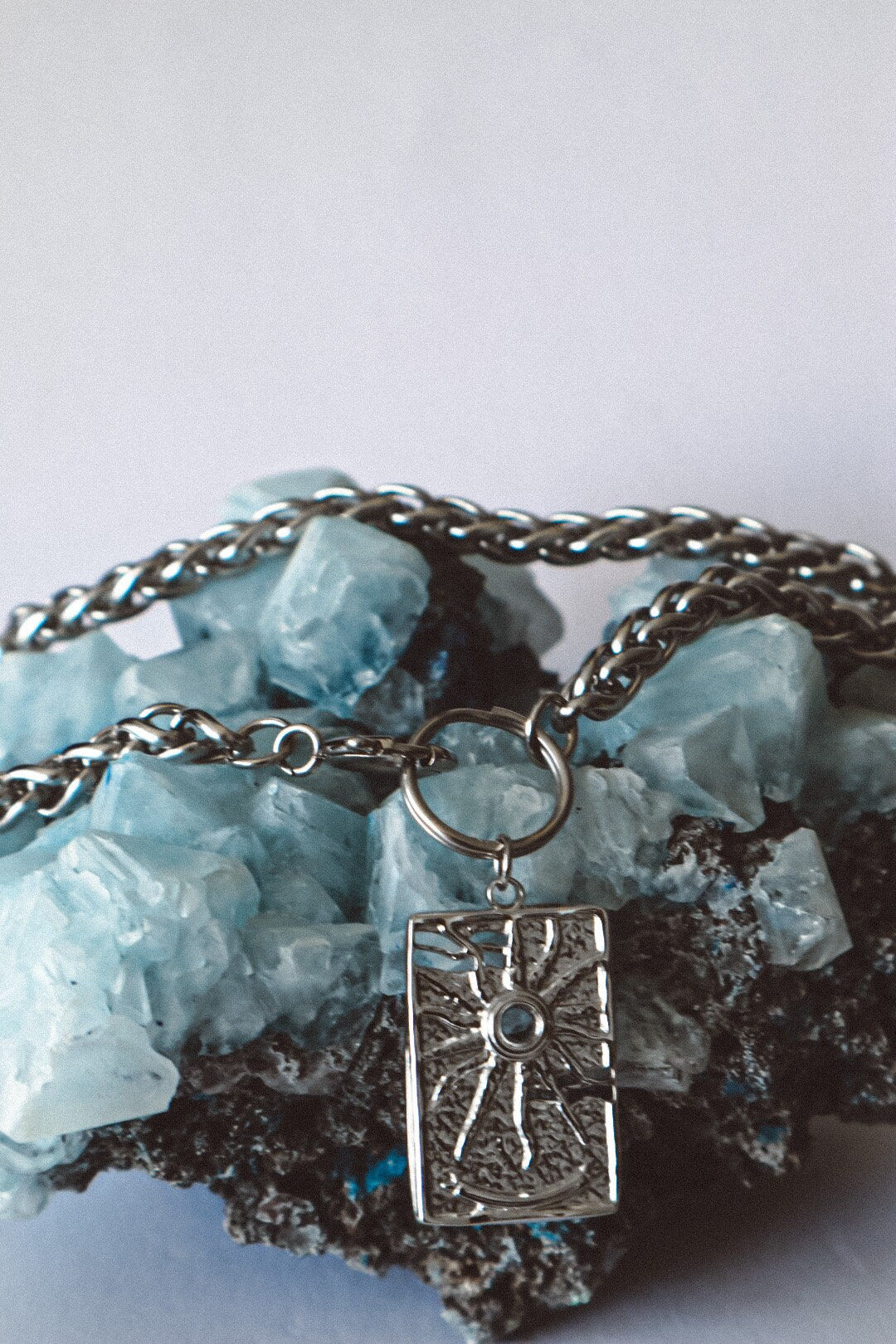 sun charm, keel chain, submissive day collar, day collar sub, discreet day collar, chunky chain jewelry, o ring choker, crystal choker, gemstone jewelry, gemstone jewellery, wheat chain choker necklace silver, silver jewelry