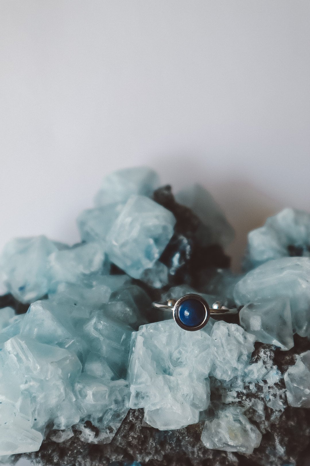 Bague Minimaliste Lapis Lazuli - Argent