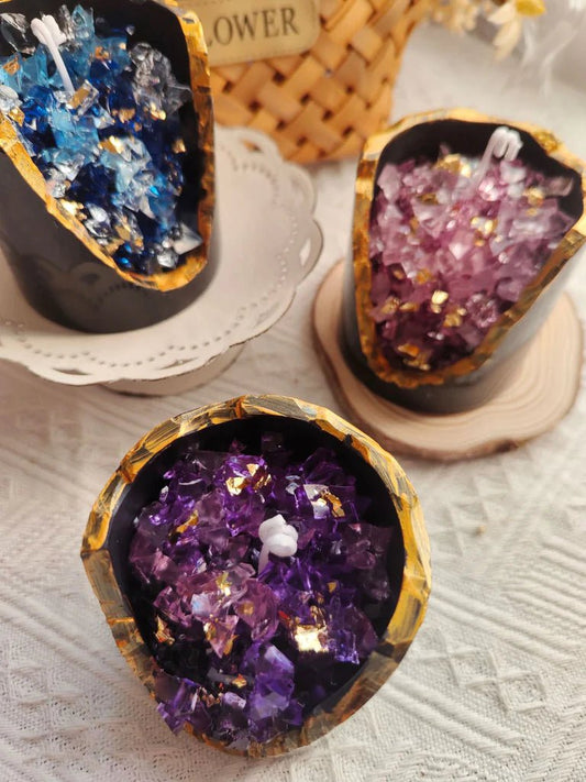 The Enchantment of Geode Candles: Nature's Beauty Illuminated - s  o  l  i  s  t  i  a  l