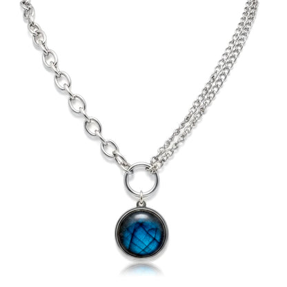 EQUINOX Blue Labradorite O Ring Chain Choker Necklace