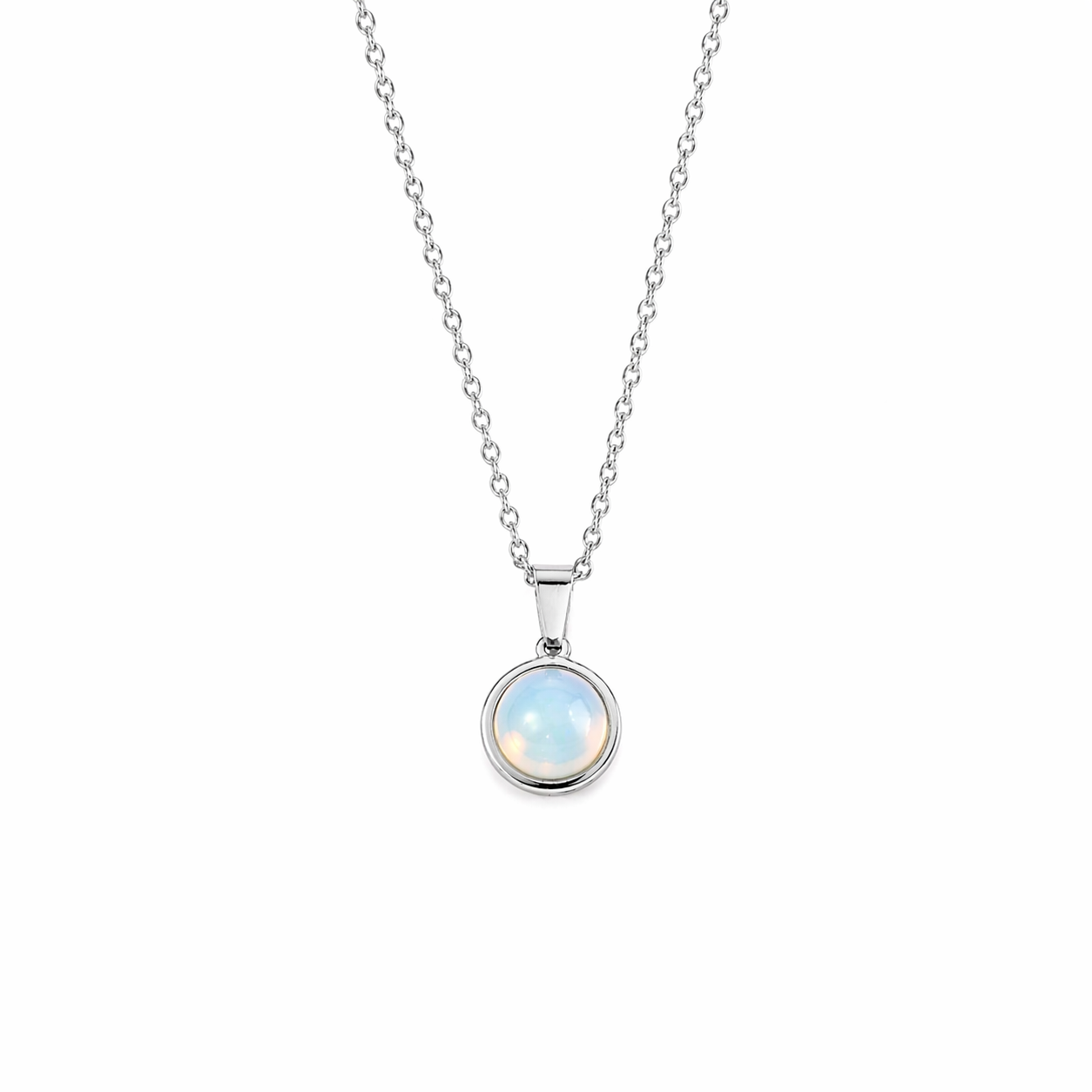 DAYA Opalite Dainty Necklace Silver