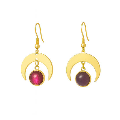 MOON SHADOW Purple Labradorite Earrings Gold