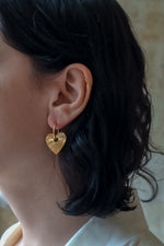 Load image into Gallery viewer, CORA Sacred Heart Earrings Gold
