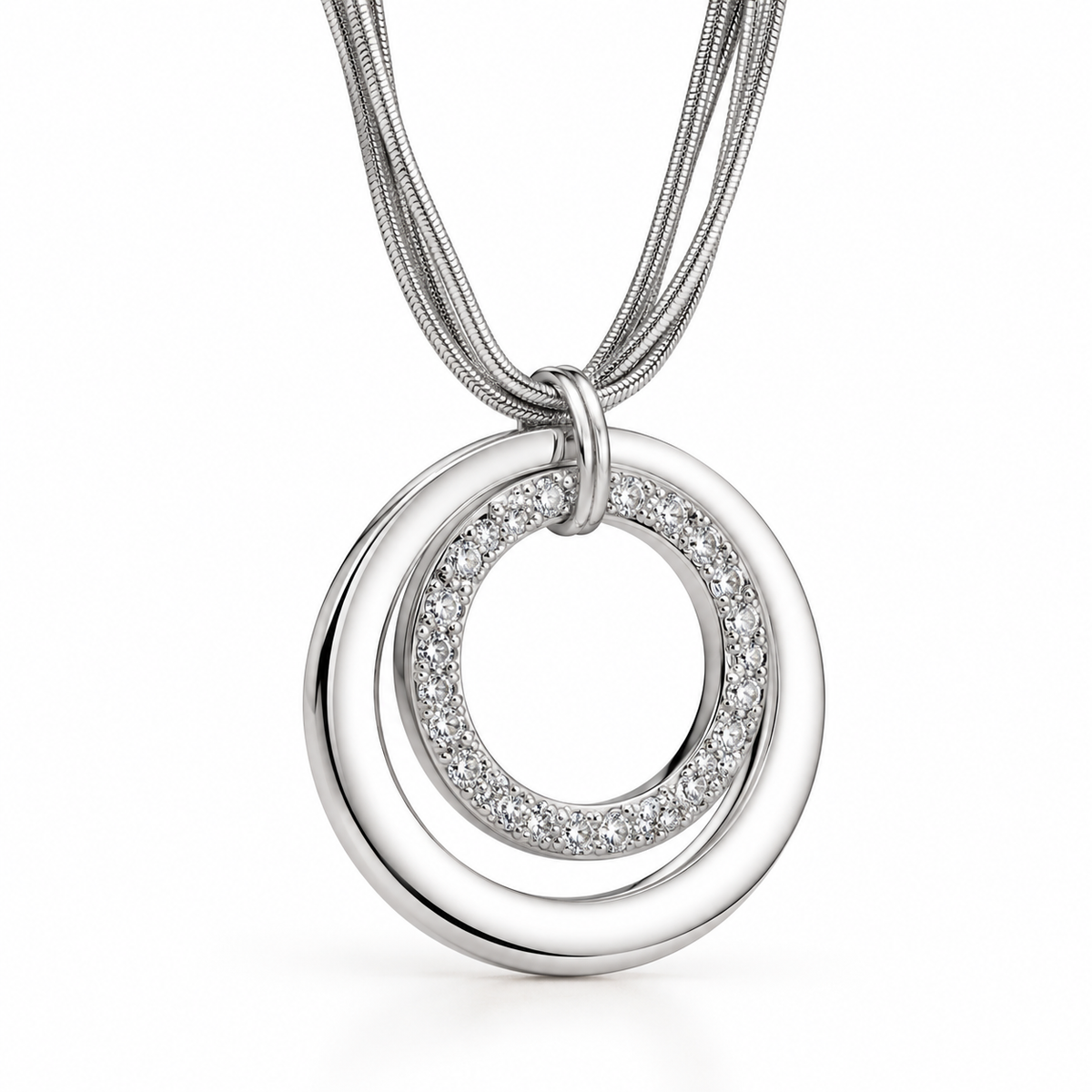ORBIT Circle Pendant Necklace 925 Silver