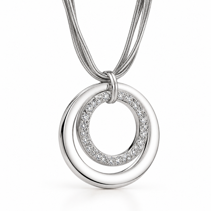 ORBIT Circle Pendant Necklace 925 Silver
