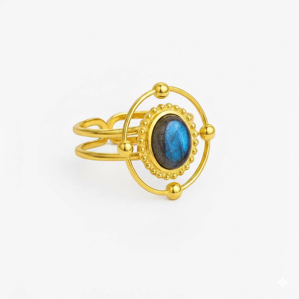SURYA Labradorite Ring Gold