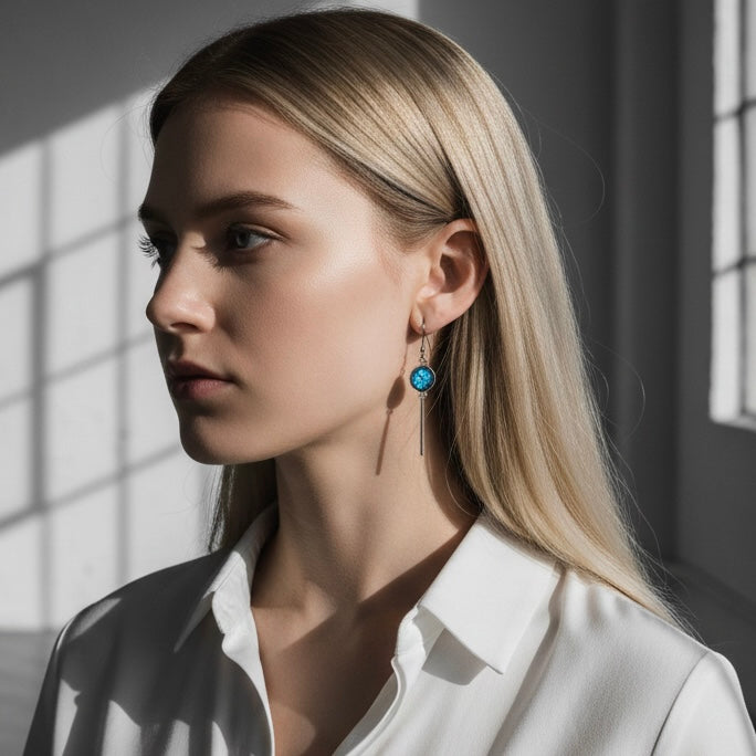 KALA Blaue Labradorit Ohrringe Silber