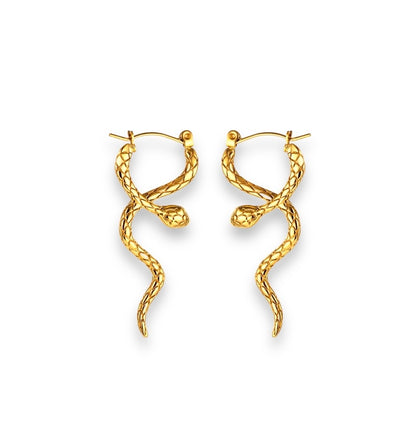 SERPENTIA Snake Huggies Earrings Gold