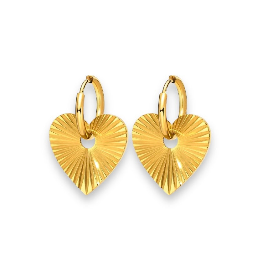 CORA Sacred Heart Earrings - Gold