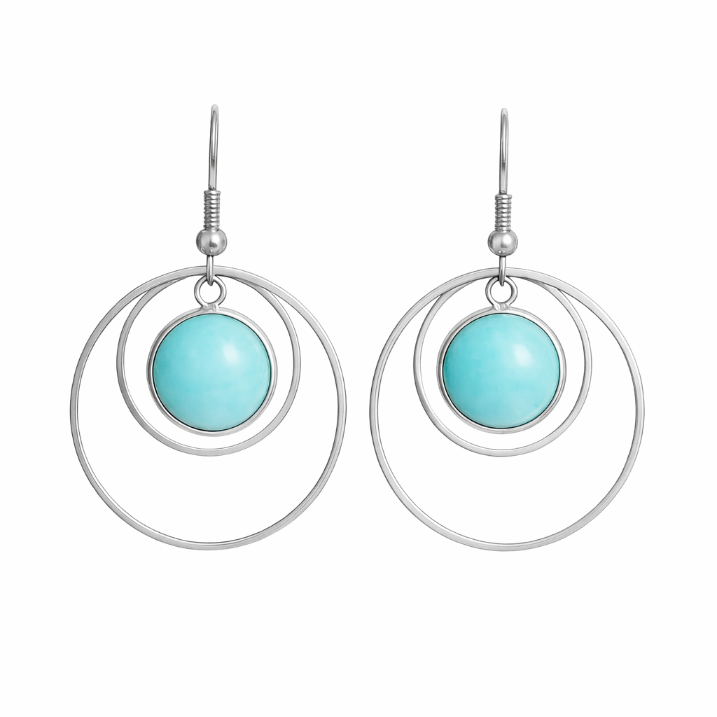ANETHA Blaue Larimar Creolen Silber