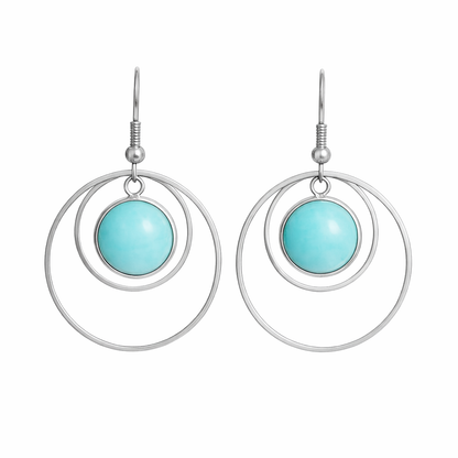 ANETHA Blaue Larimar Creolen Silber