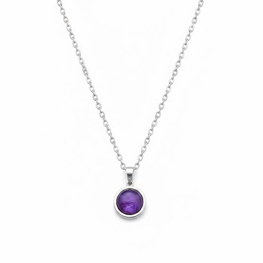 DAYA Purple Labradorite Pendant Necklace Silver