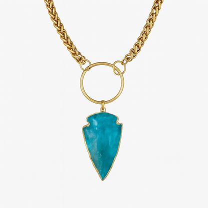 OPHIRA Aqua Aura Quarz Choker Halskette