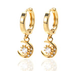 Charger l&#39;image dans la galerie, STELLA Sun and Moon Charm Earrings Gold
