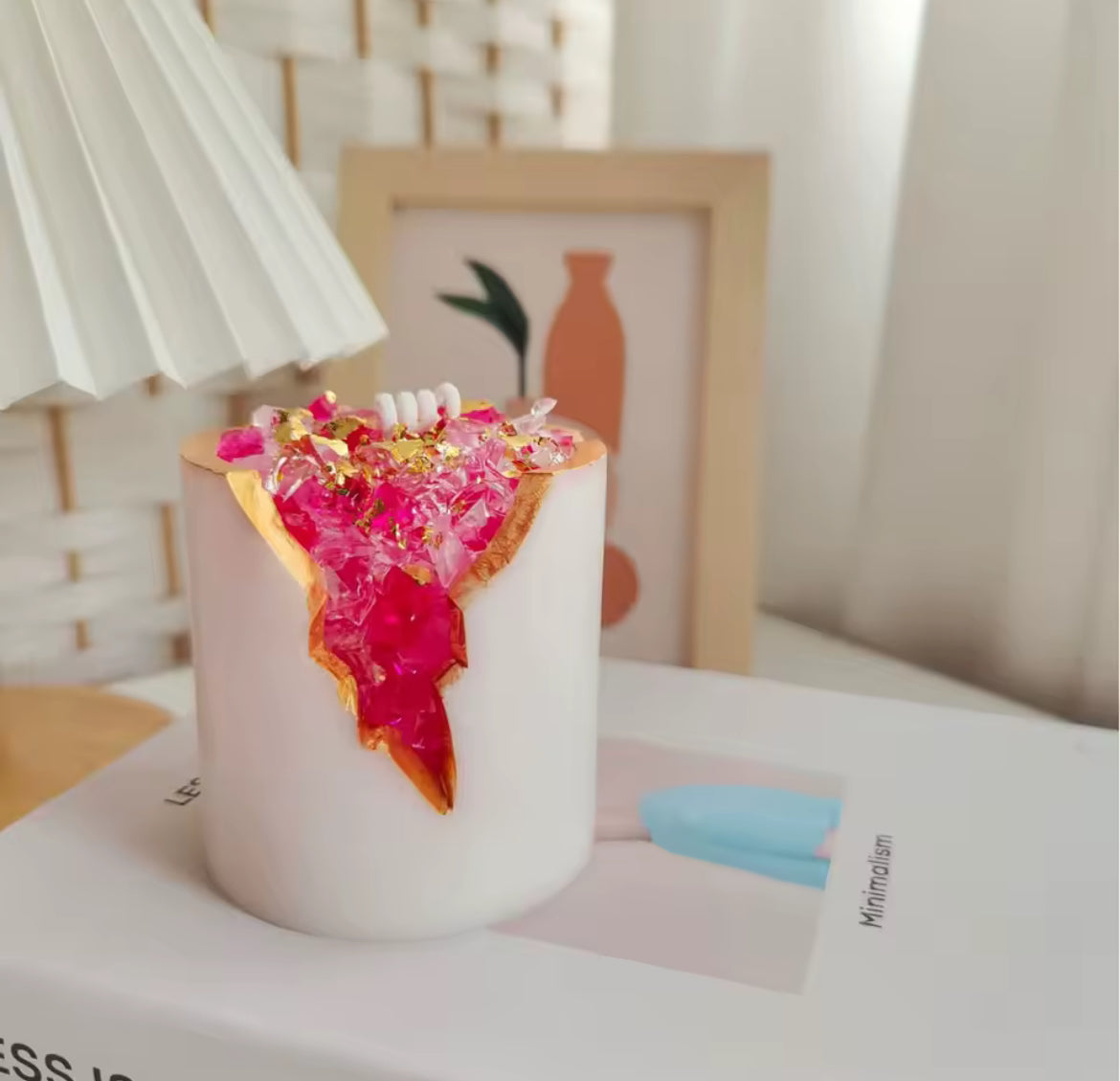 DRUZY Crystal Geode Candle Jelly Wax