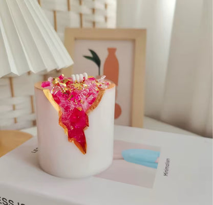 DRUZY Crystal Geode Candle Jelly Wax