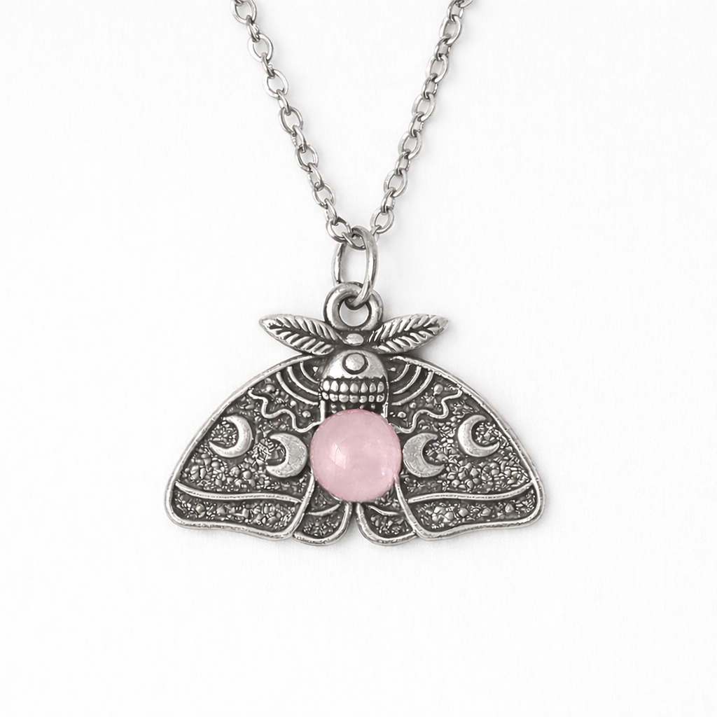 MOON MOTH Custom Gemstone Pendant Necklace Silver