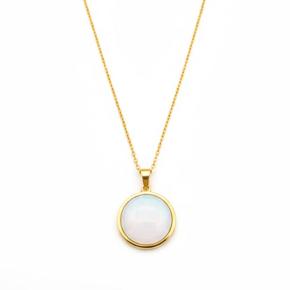 SAYA Opalite Statement Pendant Necklace Gold