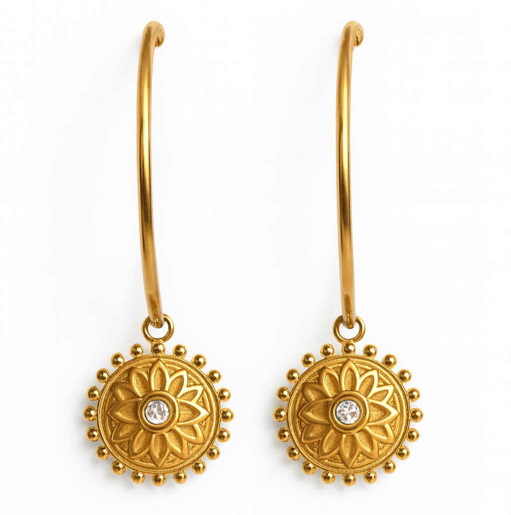 Boucles d'oreilles créoles NAZAR Eye Charm Large Gold