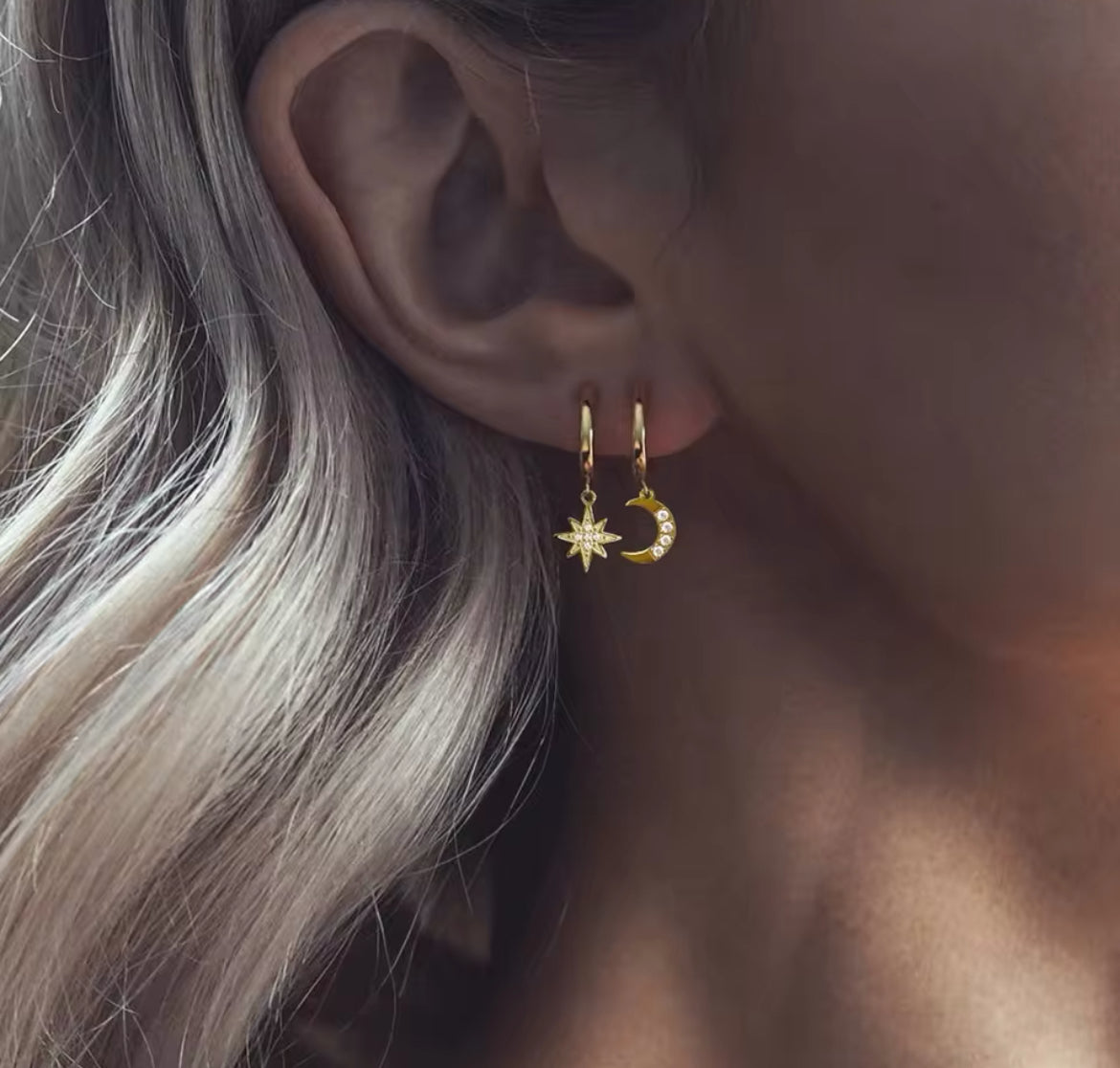 STAR&MOON Mismatch Earrings Gold