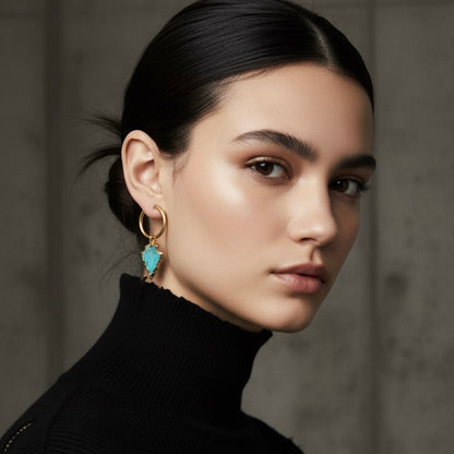 Boucles d'oreilles créoles croissant de lune - Or