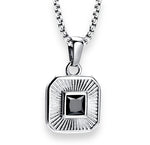 Load image into Gallery viewer, Square Enamel Pendant Chain Necklace - Silver
